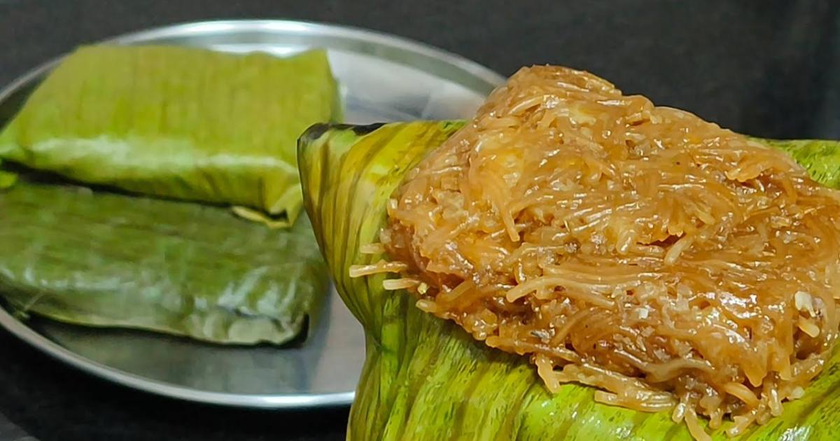 Steamed Banana & Jaggery Vermicelli Rolls